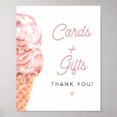 CLARA Retro Ice Cream Kaarten + cadeaubord Poster (Voorkant)