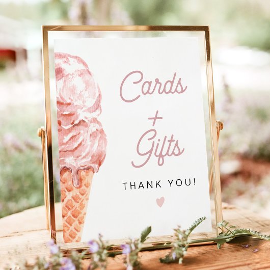 CLARA Retro Ice Cream Kaarten + Cadeaus Bord Poster