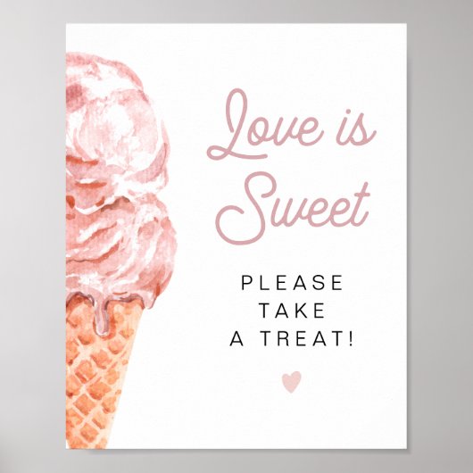 CLARA Retro Ice Cream Love is Sweet Neem een Trein Poster (Voorkant)