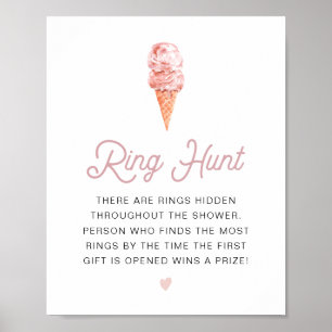 CLARA Retro Ice Cream Vrijgezellenfeest Ring Hunt  Poster