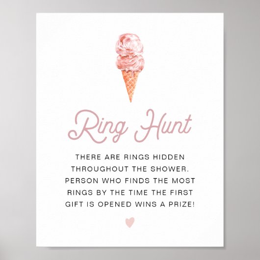 CLARA Retro Ice Cream Vrijgezellenfeest Ring Hunt  Poster (Voorkant)