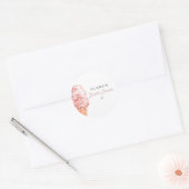 CLARA Retro IJs Blush Bruiloft Favor Cl Ronde Sticker (Envelop)
