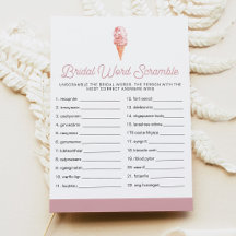 CLARA Retro Ijs Bridal Shower Woordzoekopgave