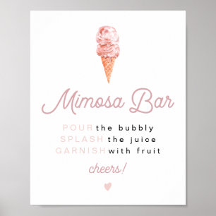 CLARA Retro IJscrēm Bruiloft Mimosa Bar  Po Poster