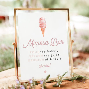 CLARA Retro IJscrēm Bruiloft Mimosa Bar Po Poster
