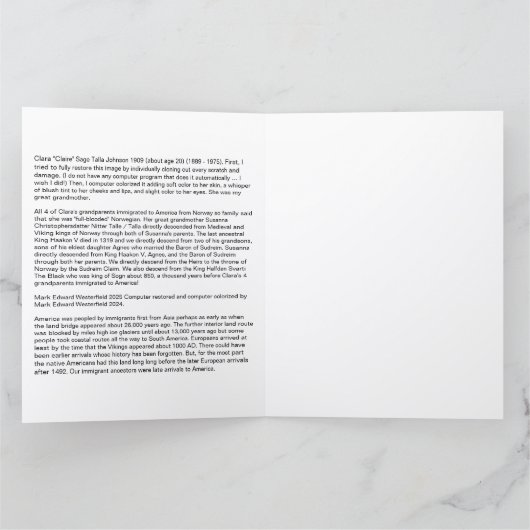 Clara Sage Talla Johnson 1909 portrait fine art Kaart (Binnen)