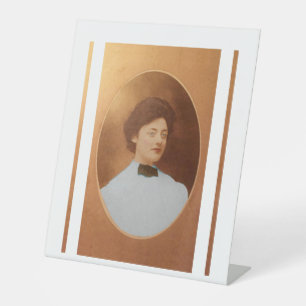 Clara Sage Talla Johnson 1909 portret fijnkunst Reclamebord Met Voetstuk