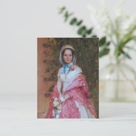 Clara Schmidt klaar om een datum in detail uit te  Briefkaart (Staand voorkant)