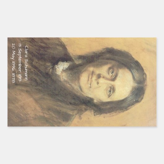 Clara Schumann, 1878 Rechthoekige Sticker (Voorkant)
