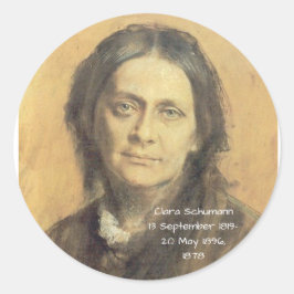 Clara Schumann, 1878 Ronde Sticker