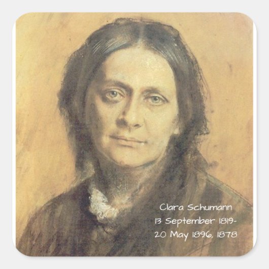 Clara Schumann, 1878 Vierkante Sticker (Voorkant)
