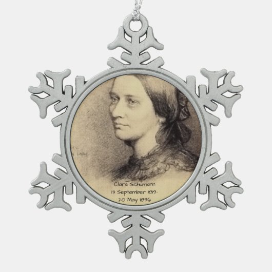 Clara Schumann Tin Sneeuwvlok Ornament (Voorkant)