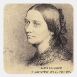 Clara Schumann Vierkante Sticker