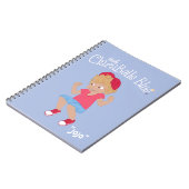 ClaraBelle Blue Spiral-laptop - "JoJo" (blauw) Notitieboek (Linkerzijde)