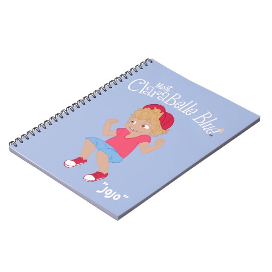 ClaraBelle Blue Spiral-laptop - "JoJo" (blauw) Notitieboek (Linkerzijde)