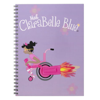 ClaraBelle Blue Spiral notebook - FLORAL BKGRD Notitieboek