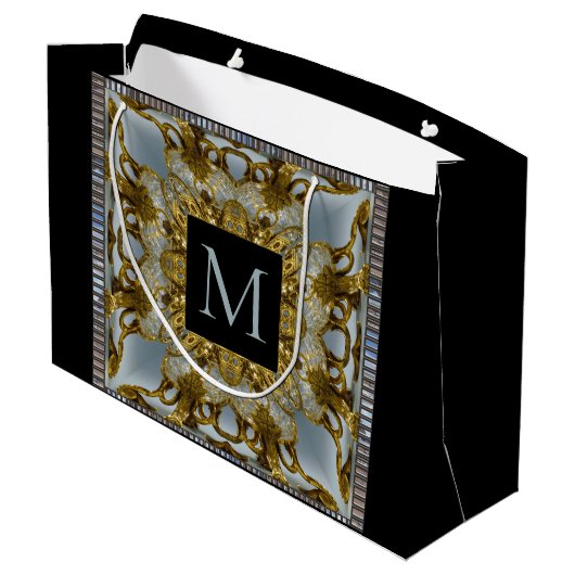 Claramount ters Elegant Monogram Large Gift Bag Groot Cadeauzakje (Achterkant Gekanteld)