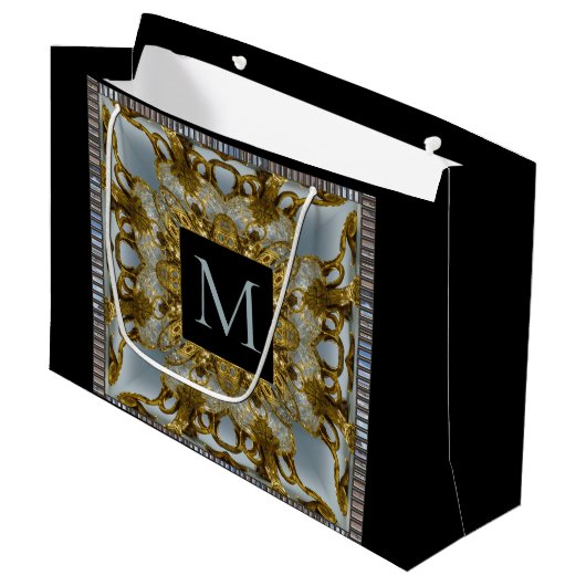 Claramount ters Elegant Monogram Large Gift Bag Groot Cadeauzakje (Voorkant Gekanteld)