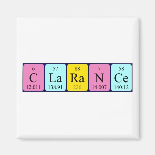 Clarance periodieke lijstnaam magneet (Voorkant)