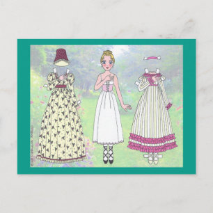 Clare, een Regency Lady Paper Doll Post Card Briefkaart