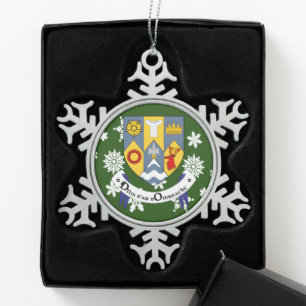 Clare Ireland Crest Irish Tin Sneeuwvlok Ornament