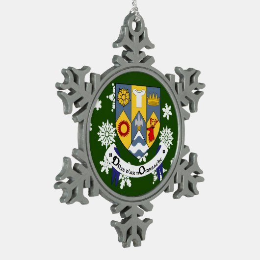 Clare Ireland Crest Irish Tin Sneeuwvlok Ornament (Links)