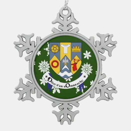 Clare Ireland Crest Irish Tin Sneeuwvlok Ornament (Voorkant)