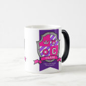 Clare letter C crest roze beer naam betekenis Magische Mok (Voorkant rechts)