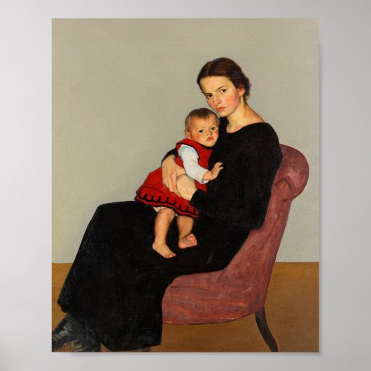 Cläre Maillard met dochter | Willi Maillard Poster (Voorkant)