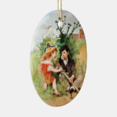 Clare with Boy and Crutch Keramisch Ornament (Rechts)