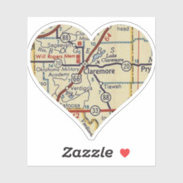 Claremore OK Retro-kaart Sticker