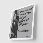 Clarence Darrow & beroemde citaat wandklok (Hoek)