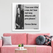 Clarence Darrow & citaat over het doden van canvas Afdruk (Insitu (Woonkamer))