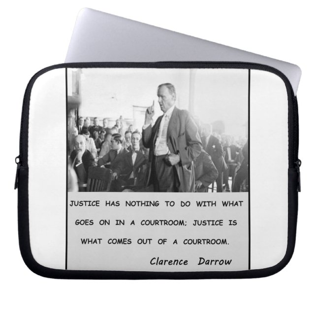 Clarence Darrow Justice gaat uit Courtroom Laptop Sleeve (Voorkant)