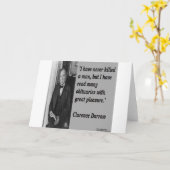 Clarence Darrow & Obituary Quote Kaart (Gele Bloem)