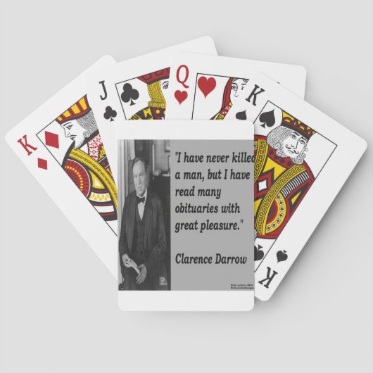 Clarence Darrow & Obituary Quote Pokerkaarten (Achterkant)