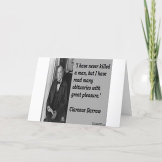 Clarence Darrow & overlijdensadvertentie citaat Kaart