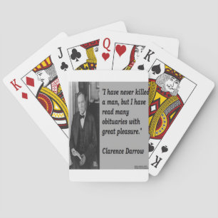 Clarence Darrow & overlijdensadvertentie citaat Pokerkaarten