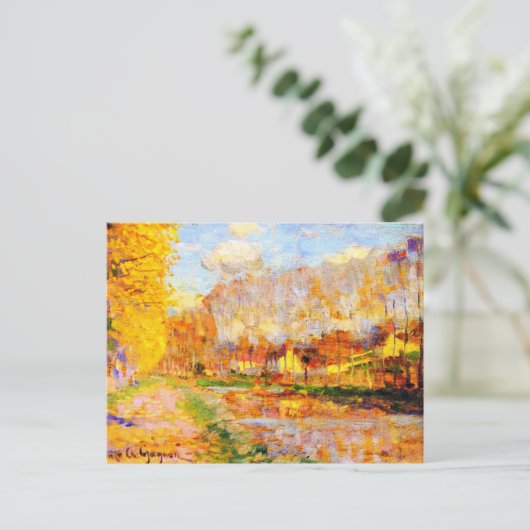 Clarence Gagnon art, Canal du Loing, Moret Briefkaart (Staand voorkant)