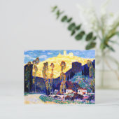 Clarence Gagnon art, Evening, Siena Briefkaart (Staand voorkant)