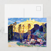 Clarence Gagnon art, Evening, Siena Briefkaart (Voorkant / Achterkant)