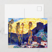 Clarence Gagnon art, Evening, Siena Briefkaart (Voorkant / Achterkant)