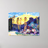 Clarence Gagnon art, Evening, Siena Canvas Afdruk (Voorkant)