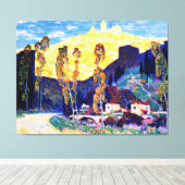 Clarence Gagnon art, Evening, Siena Canvas Afdruk (Insitu (Houten vloer))