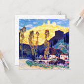 Clarence Gagnon art, Evening, Siena Kaart (Voorkant / Achterkant in situ)