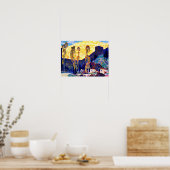 Clarence Gagnon art, Evening, Siena Poster (Keuken)