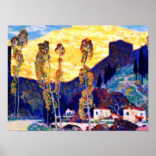 Clarence Gagnon art, Evening, Siena Poster (Voorkant)