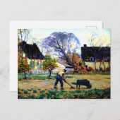 Clarence Gagnon art - Herfst Scene, Baie-Saint-Pau Briefkaart (Voorkant / Achterkant)