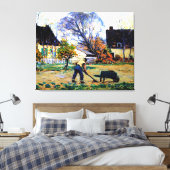 Clarence Gagnon art, Herfst Scene, Baie-Saint-Paul Canvas Afdruk (Insitu (Slaapkamer))