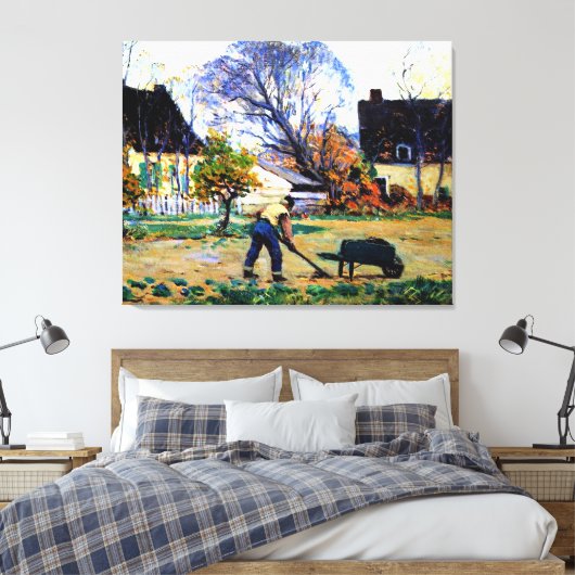 Clarence Gagnon art, Herfst Scene, Baie-Saint-Paul Canvas Afdruk (Insitu (Slaapkamer))